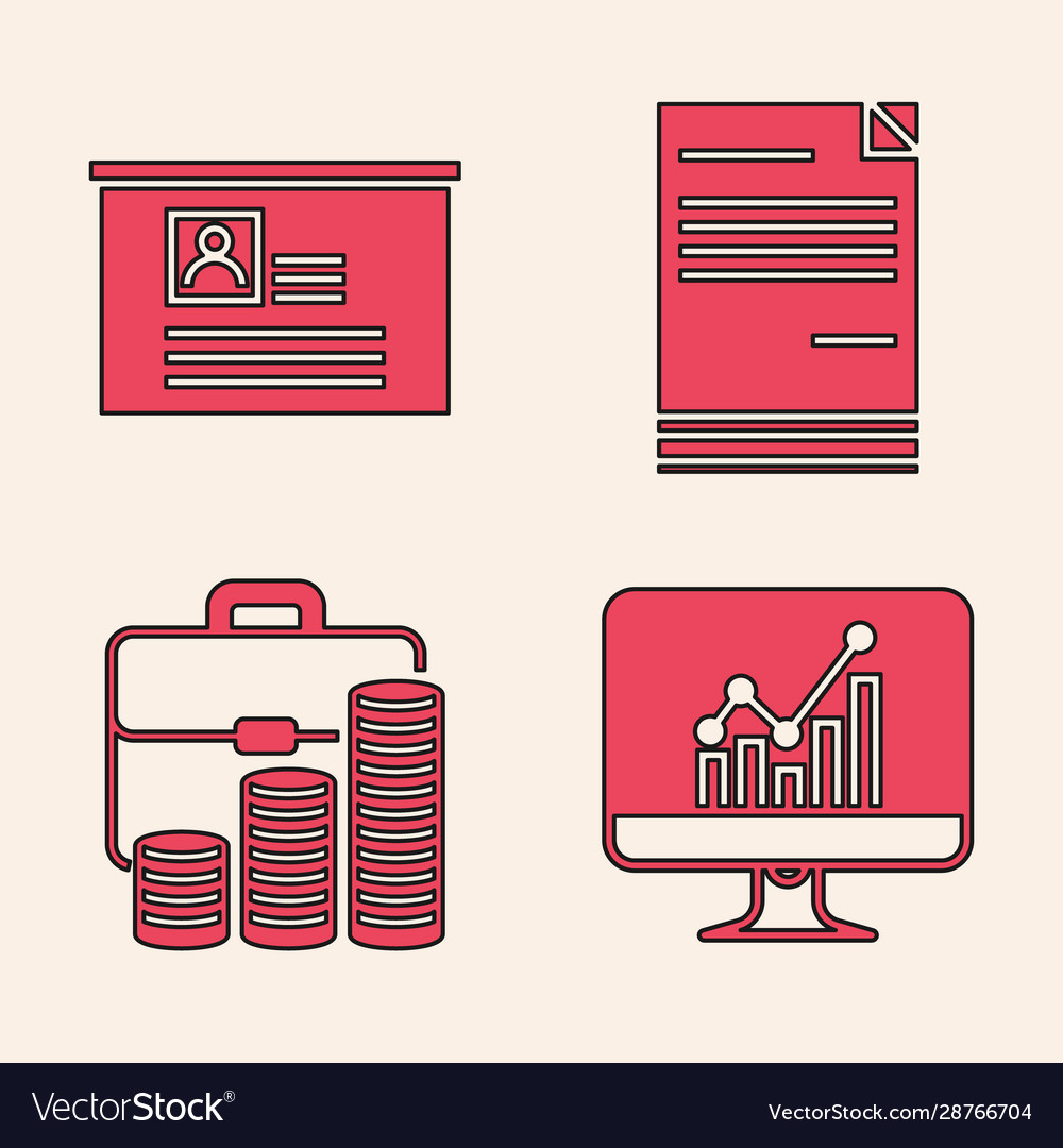 Set computer monitor with graph chart board vector image Set computer monitor with graph chart board