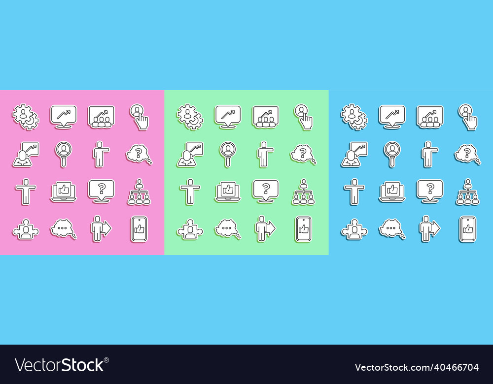 Set line hand like hierarchy organogram chart vector image Set line hand like hierarchy organogram chart