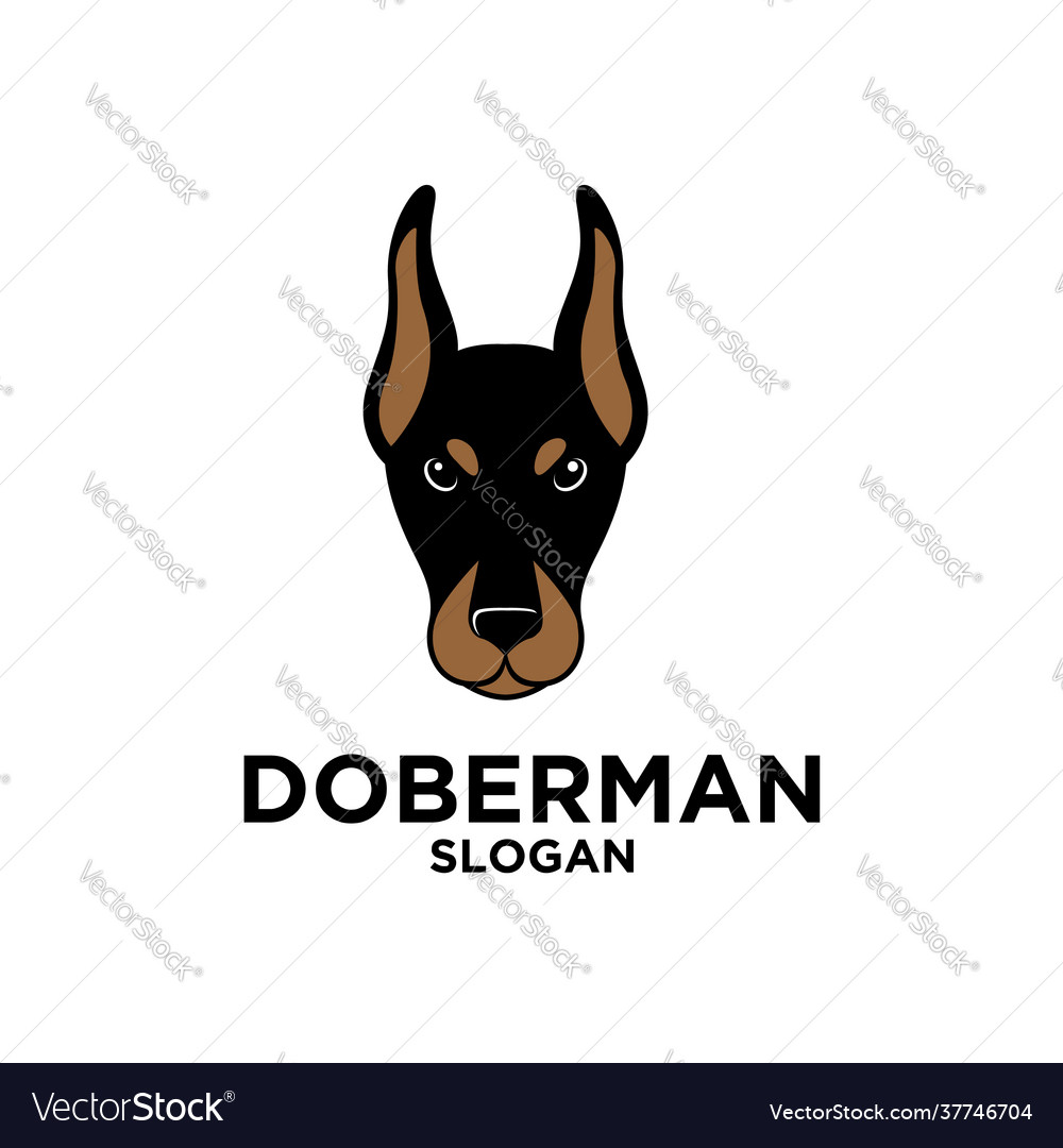 Simple doberman dog head logo template pattern Vector Image