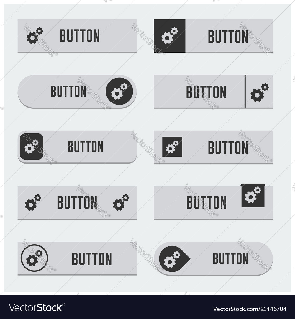 User interface buttons design set
