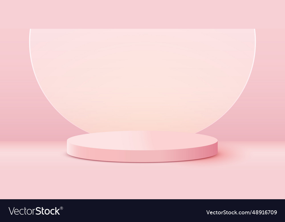 Abstract scene background cylinder podium on pink