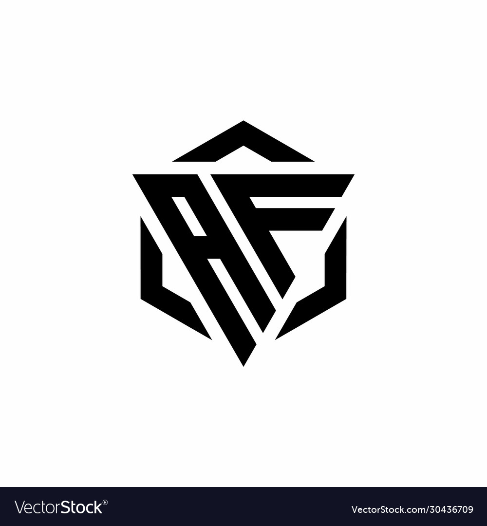 Af logo monogram with triangle and hexagon modern Vector Image