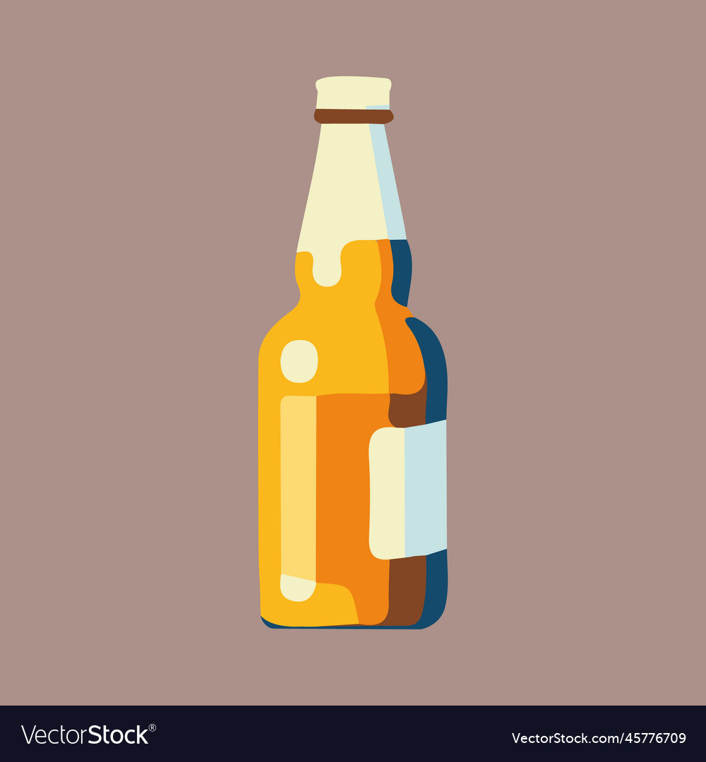 Beer brown bottle on white background isolated