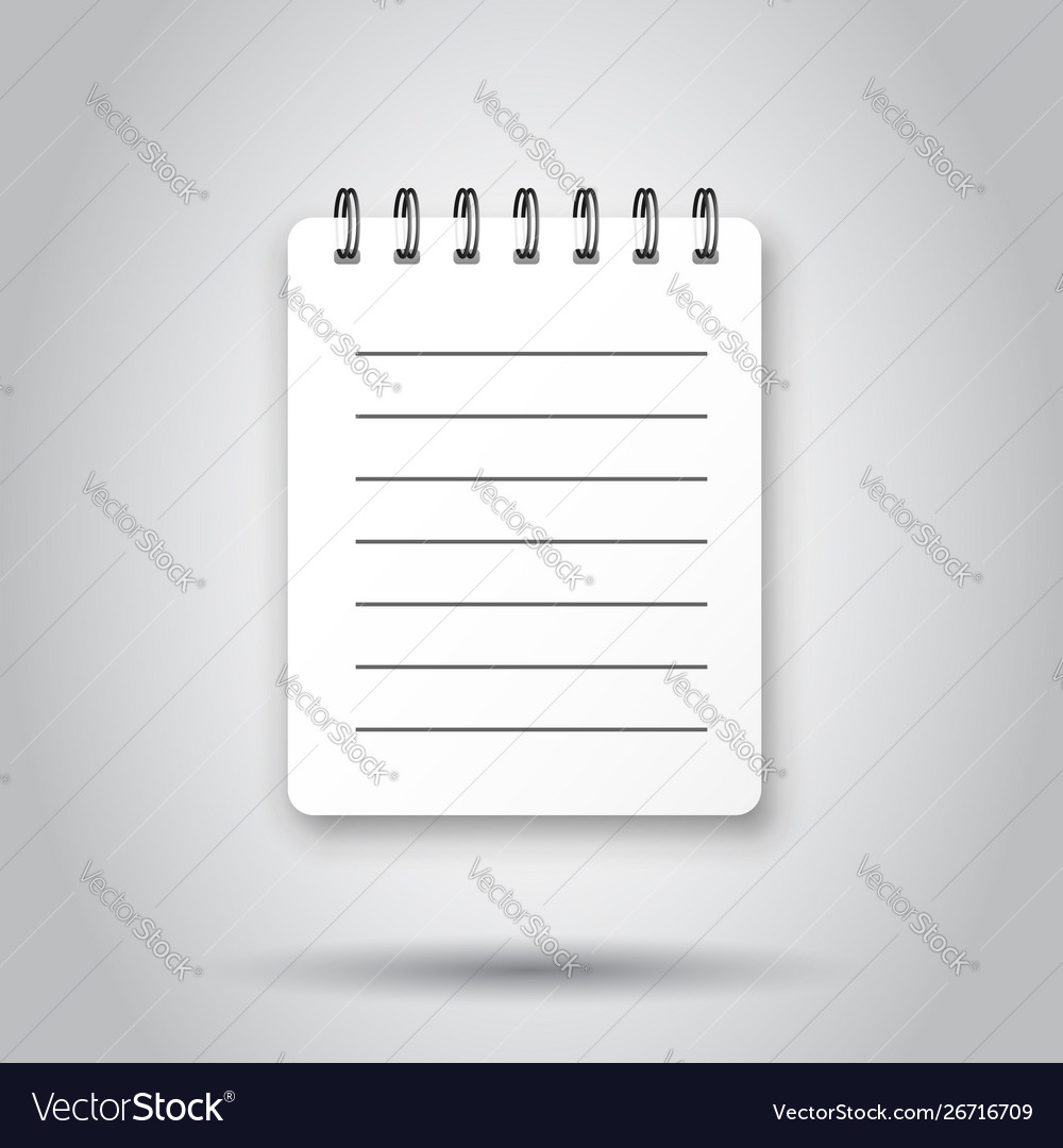 Blank mock up notepad icon in transparent style