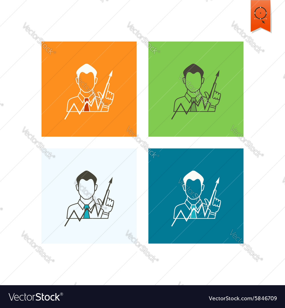Business graph with hand pointing up