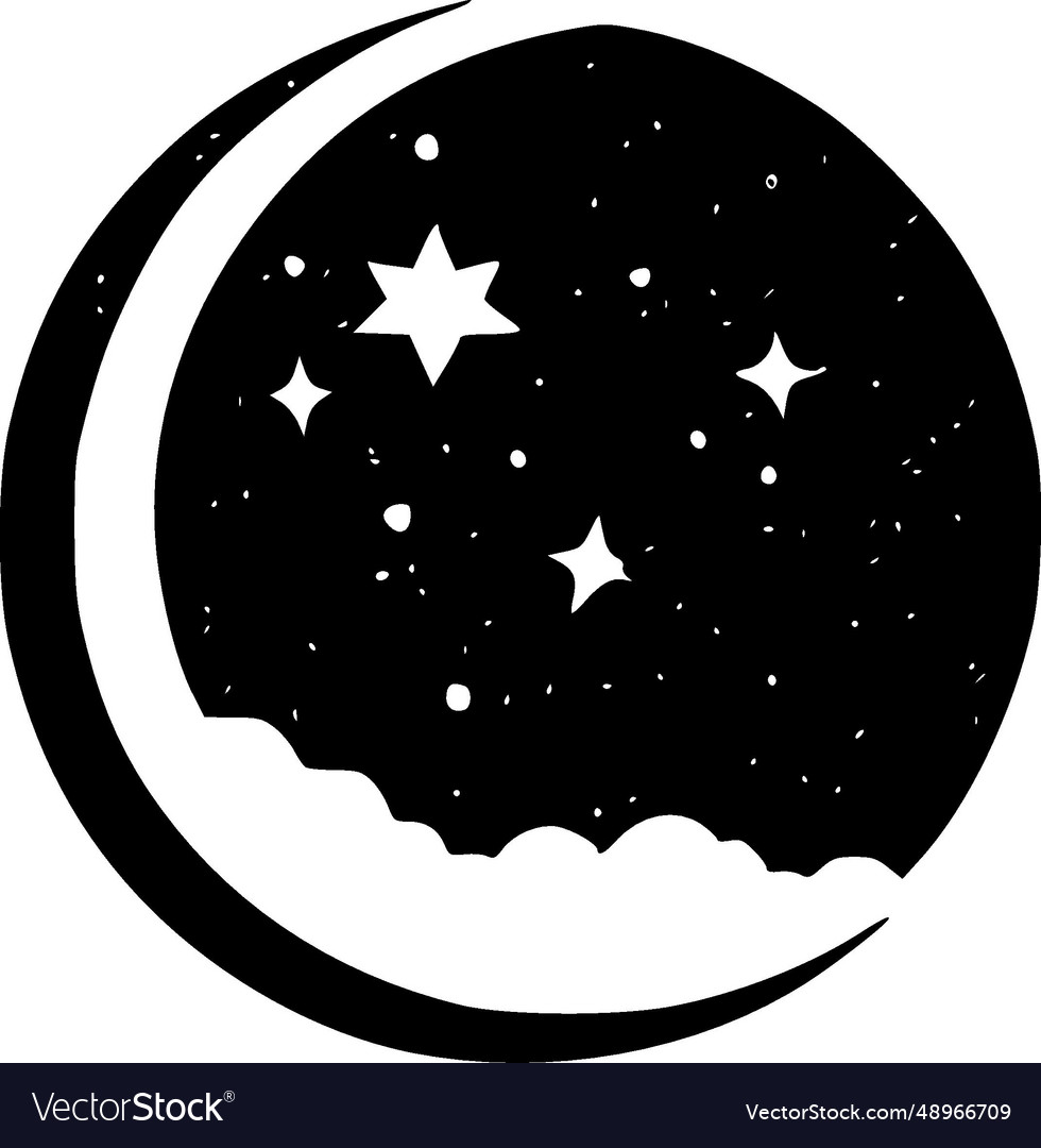 Celestial - black and white isolated icon