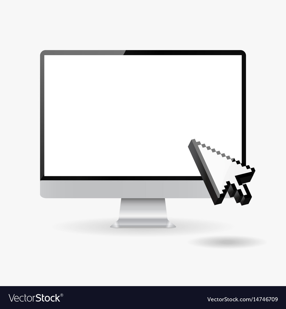 Computer Screen Mockup with Cursor