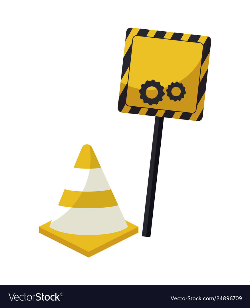 Cone with signaling in stick Vector Image Cone with signaling in stick