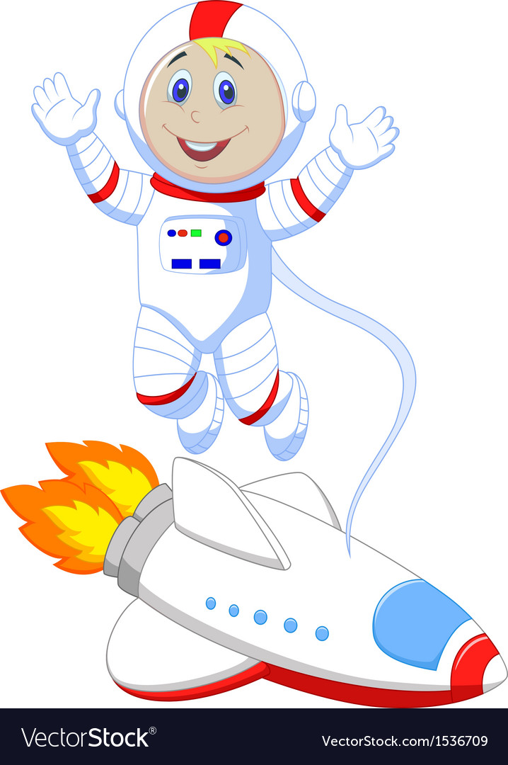 Cute astronaut cartoon Royalty Free Vector Image