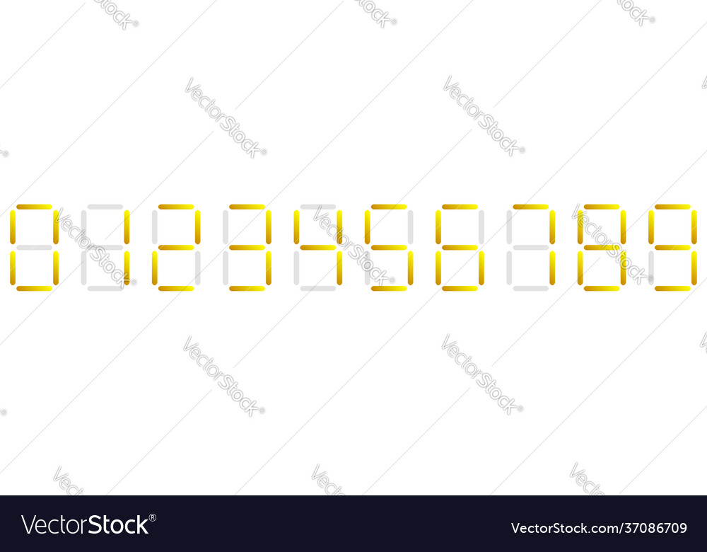 Digitale Display-Zeilennummern vector image Digitale Display-Zeilennummern