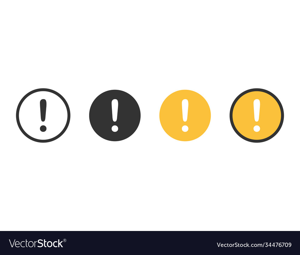 Exclamation mark icons caution sign in circle