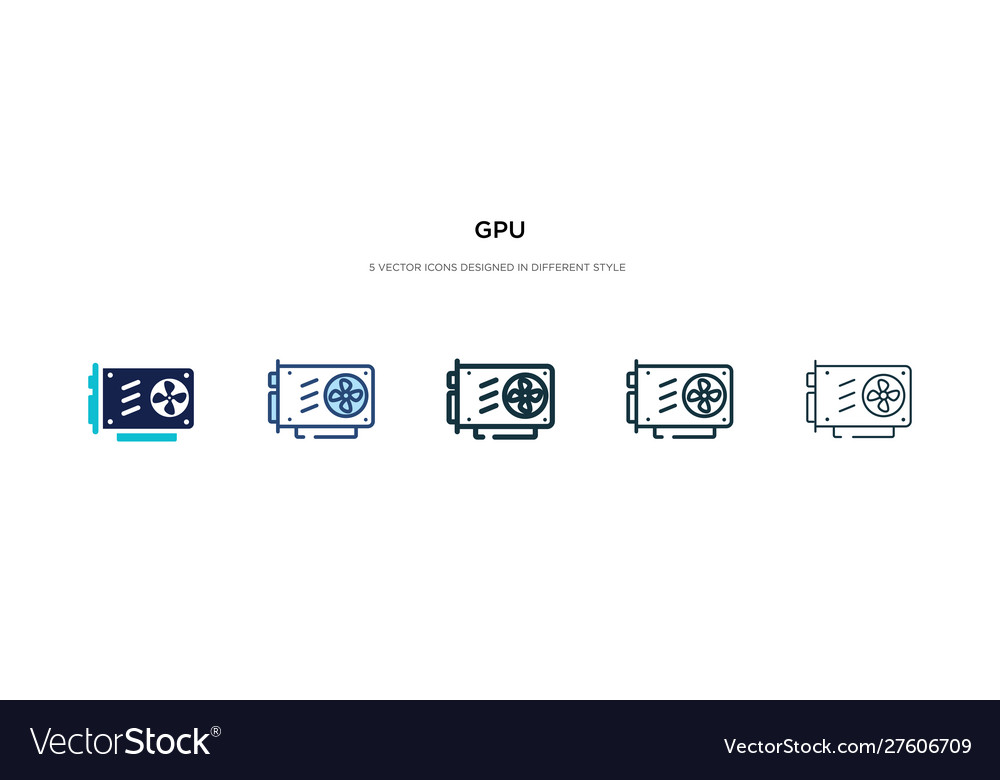 Gpu icon in different style two colored