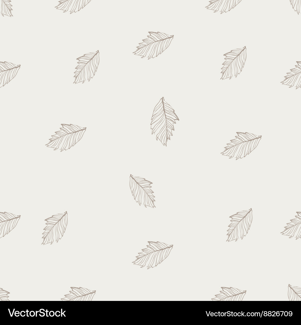 Hand drawn leaf seamless pattern Royalty Free Vector Image