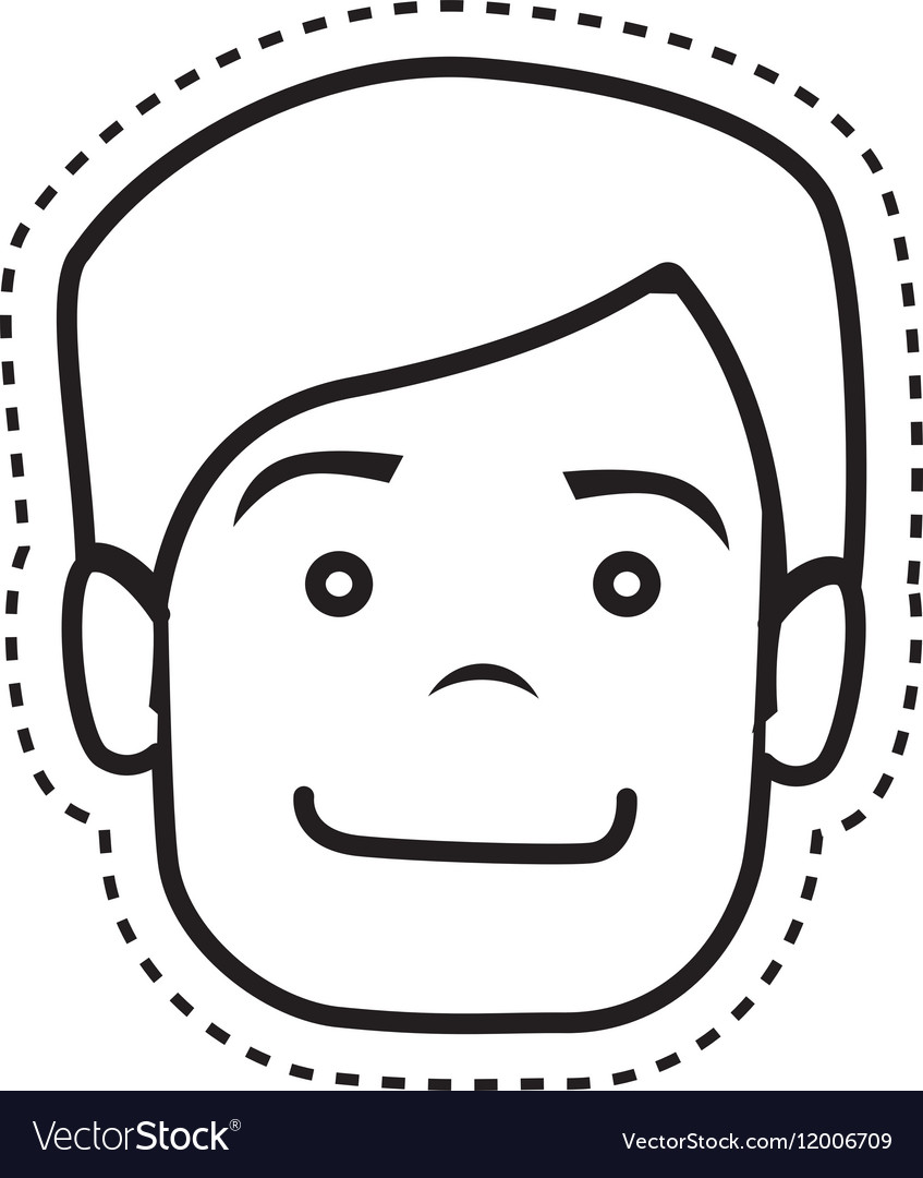 Head man isolated icon Royalty Free Vector Image