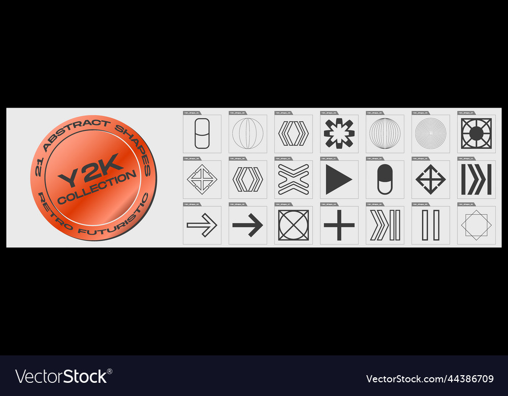 Retrofuturistic y2k geometry design elements