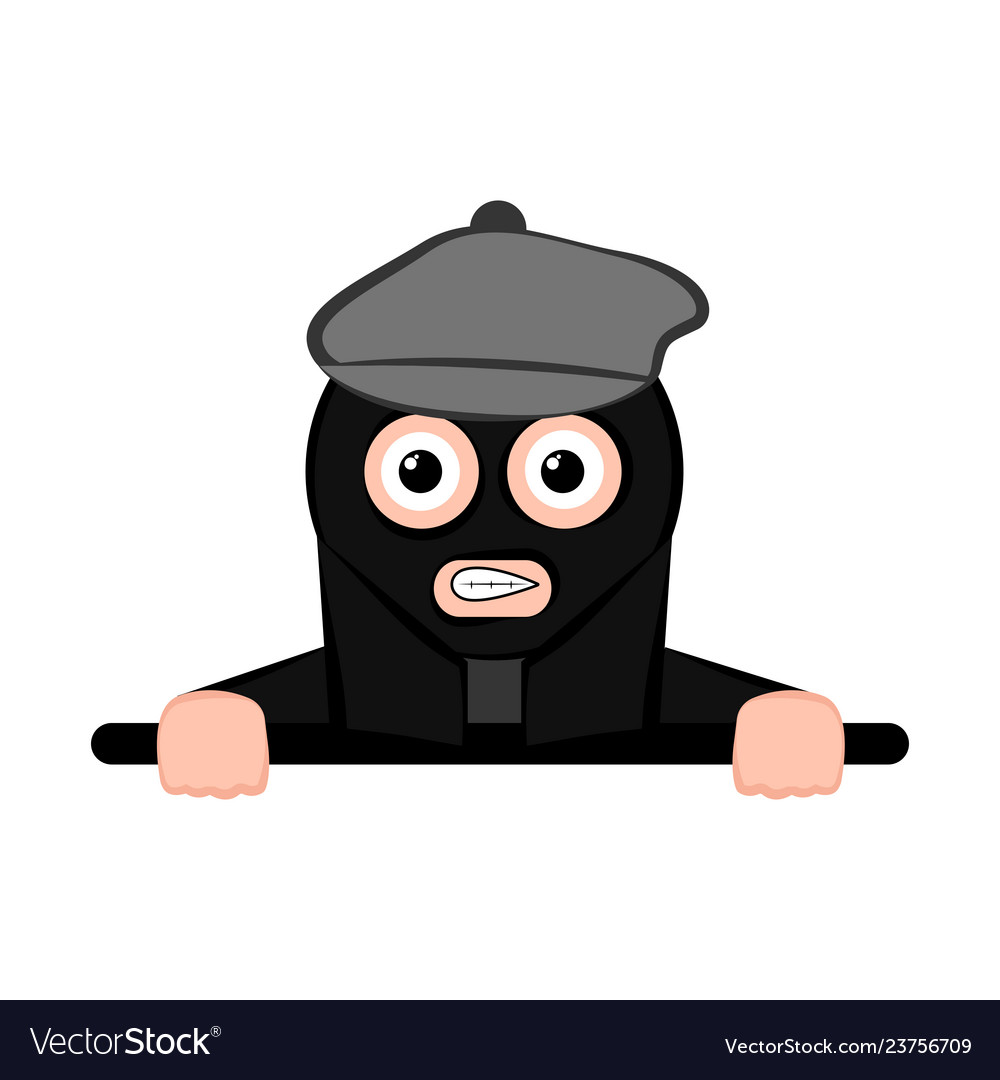Scared thief cartoon