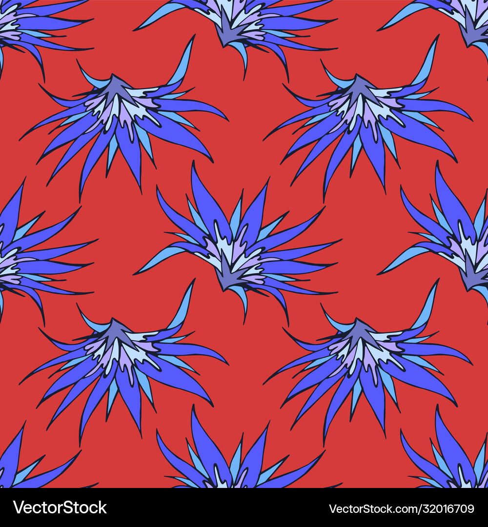 Seamless pattern with hand drawn flowers Vector Image