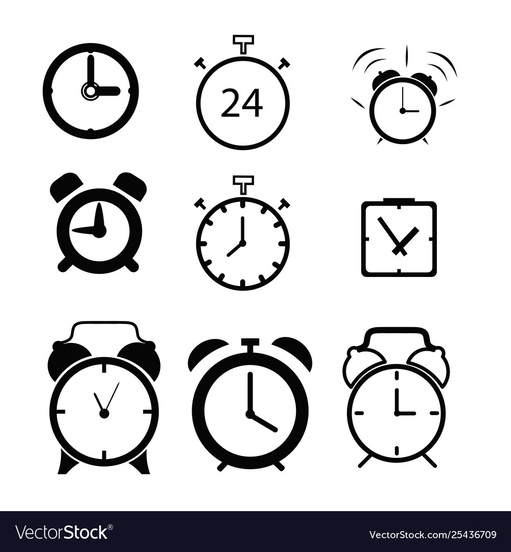 Set clock flat icon