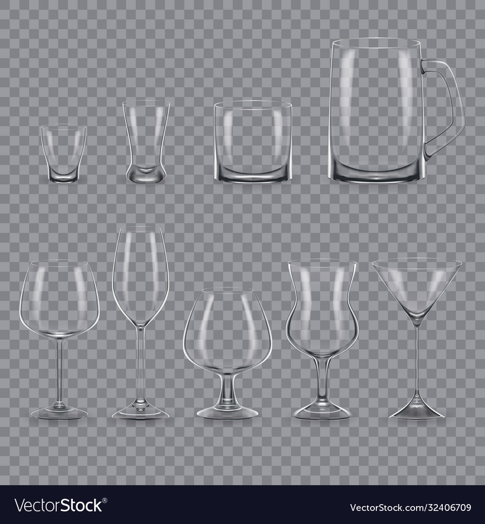 Set realistic template empty transparent
