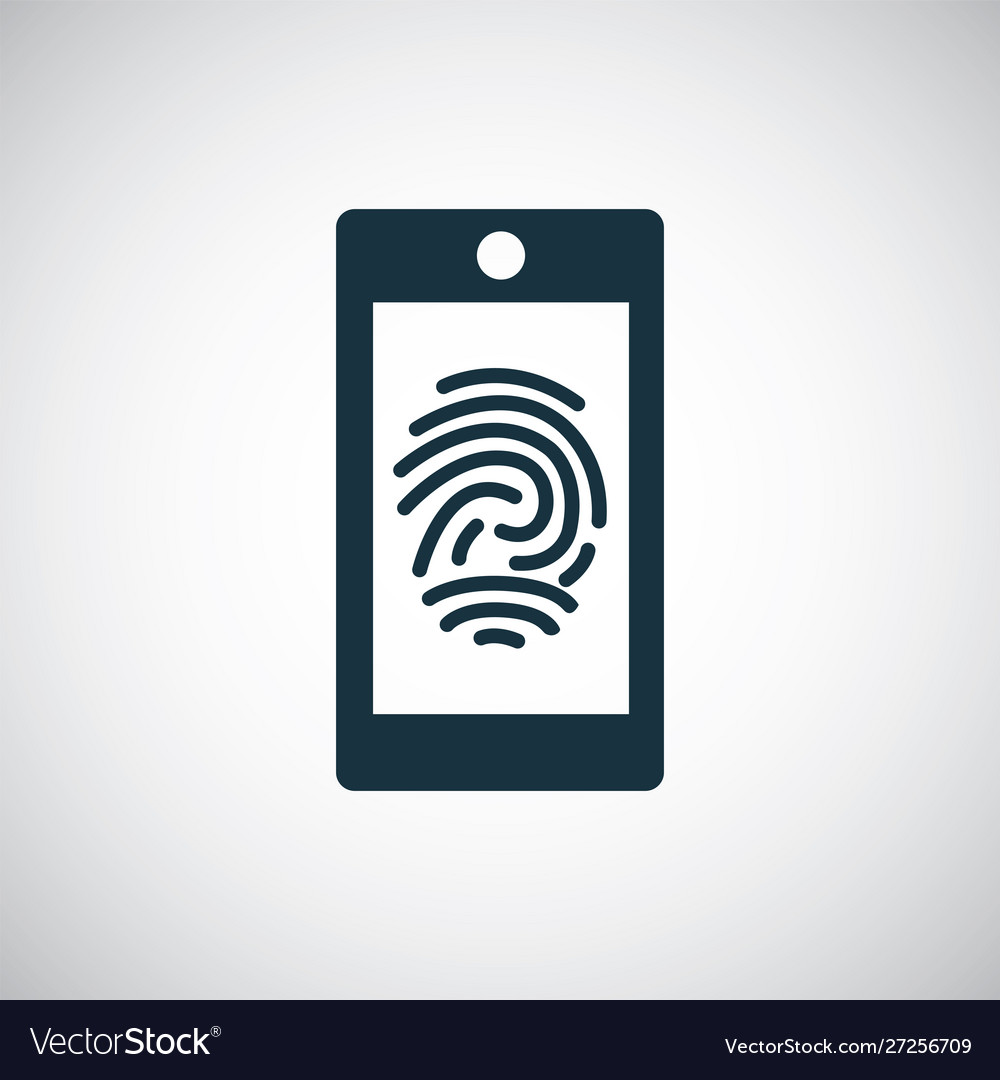 Smartphone fingerprint icon for web and ui