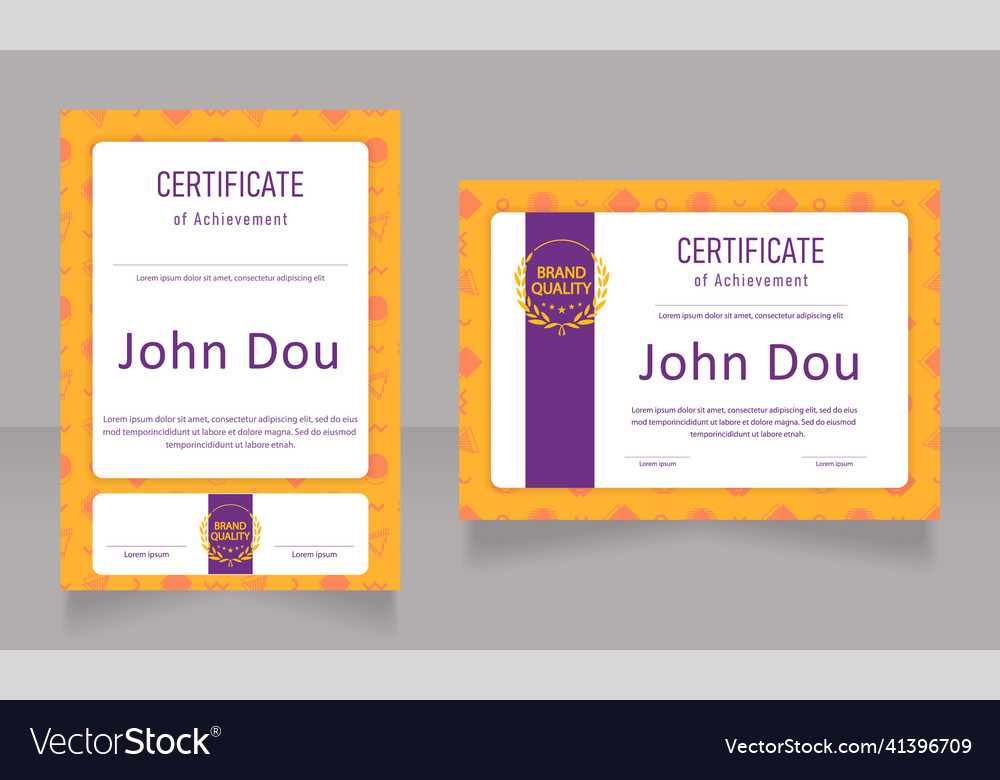 Student certificate design template set Royalty Free Vector