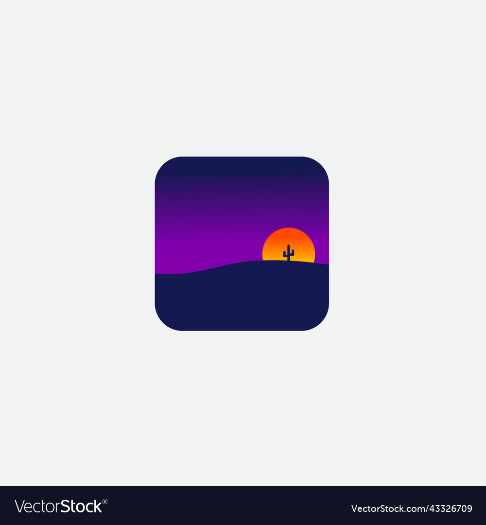 Sunset desert logo icon design