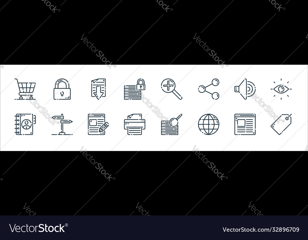 User interface line icons linear set quality Vector Image User interface line icons linear set quality