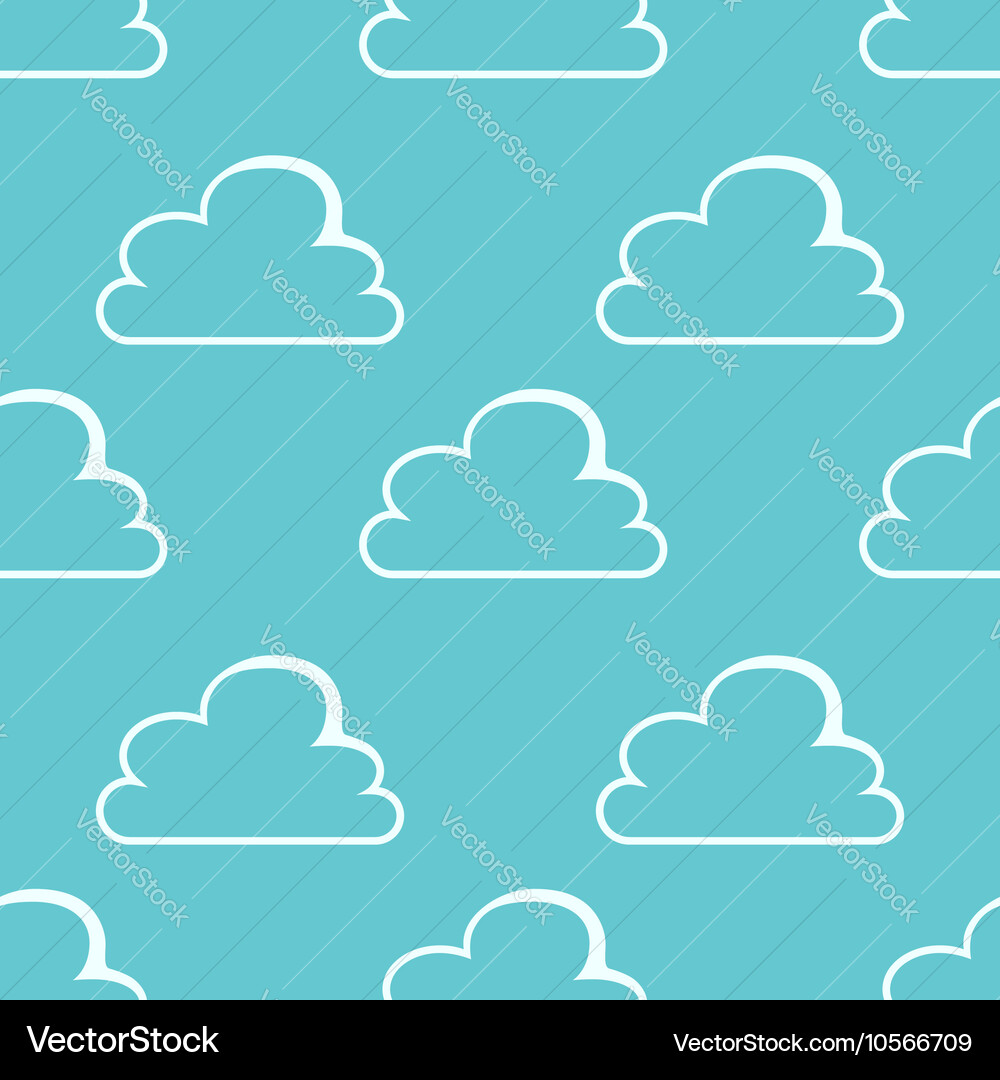 White clouds seamless pattern Royalty Free Vector Image