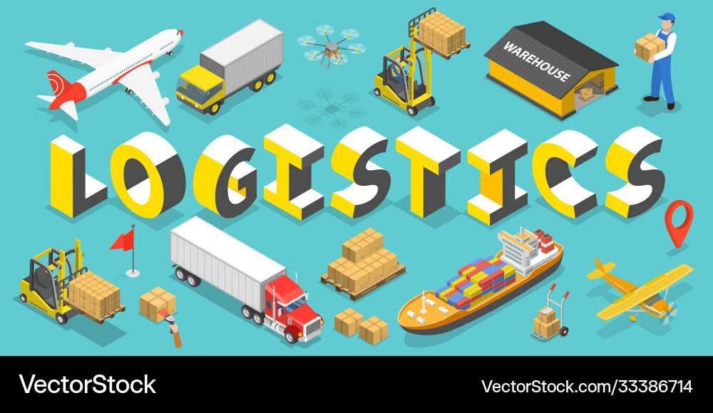3d isometric flat conceptual Royalty Free Vector Image