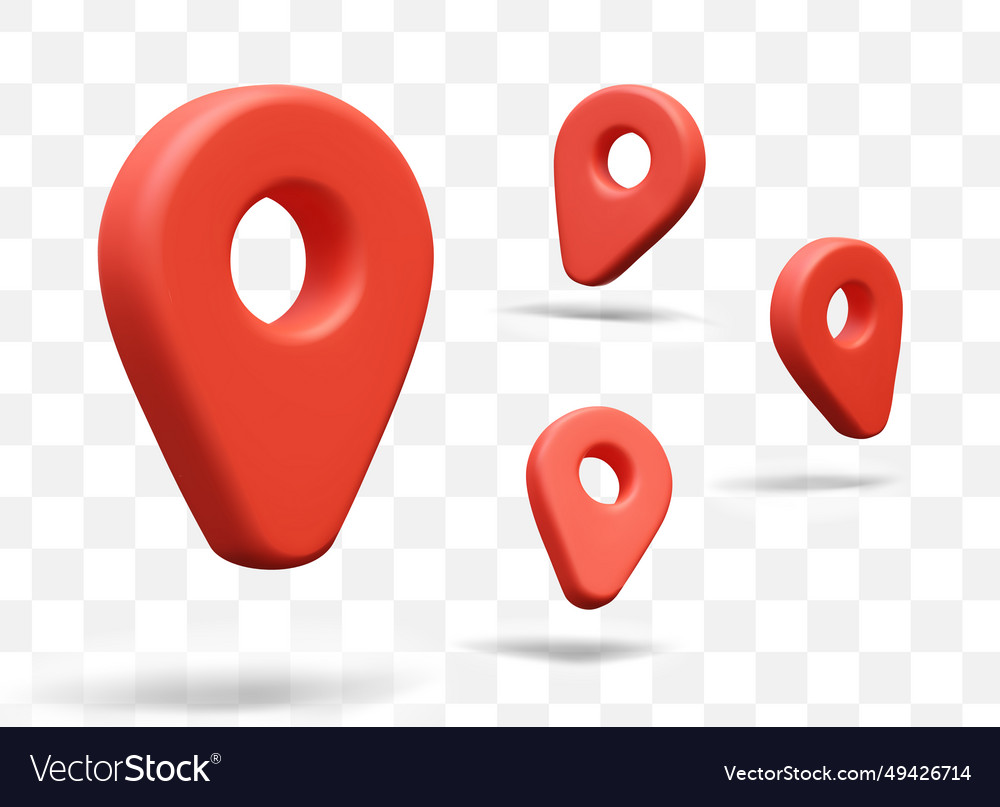 Big red pin and small in different positions Vector Image Big red pin and small in different positions
