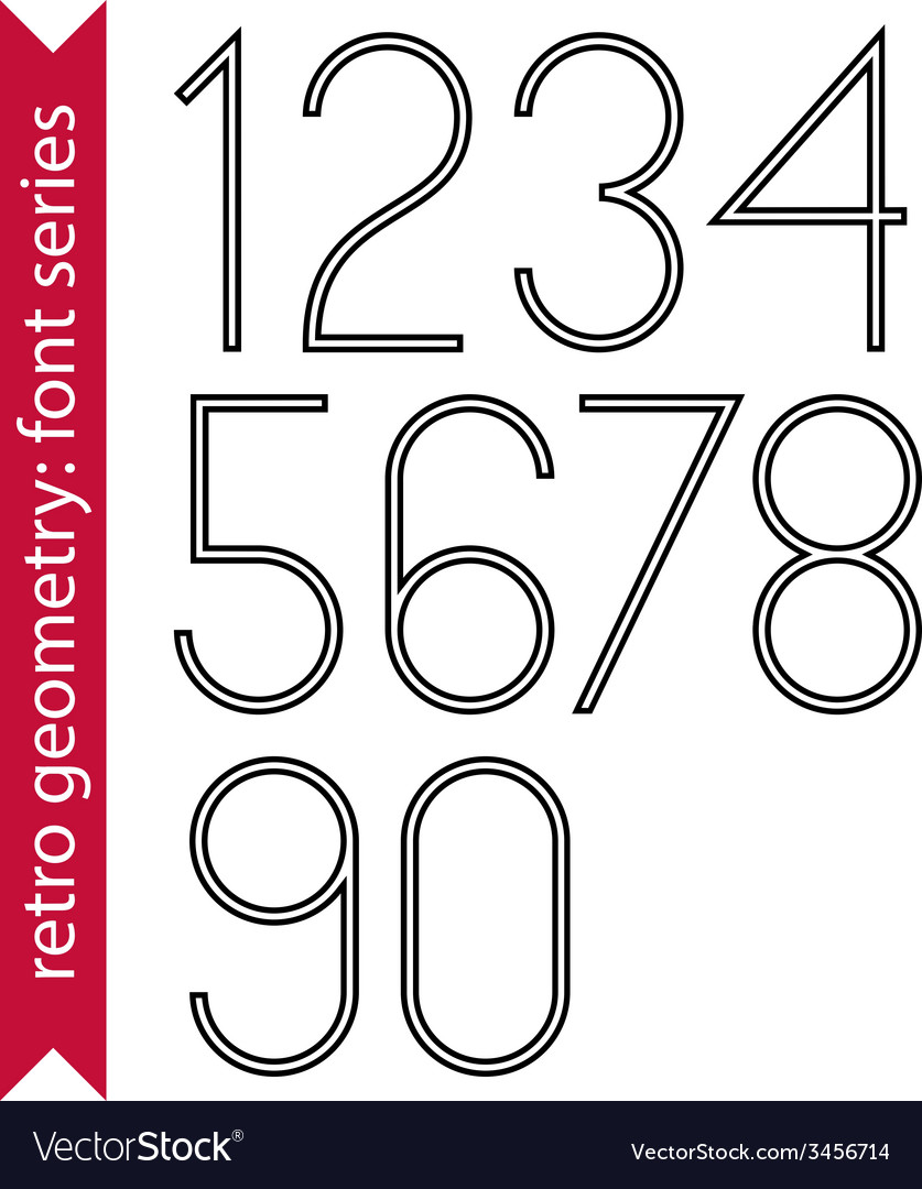 Black slim numbers single color delicate digits
