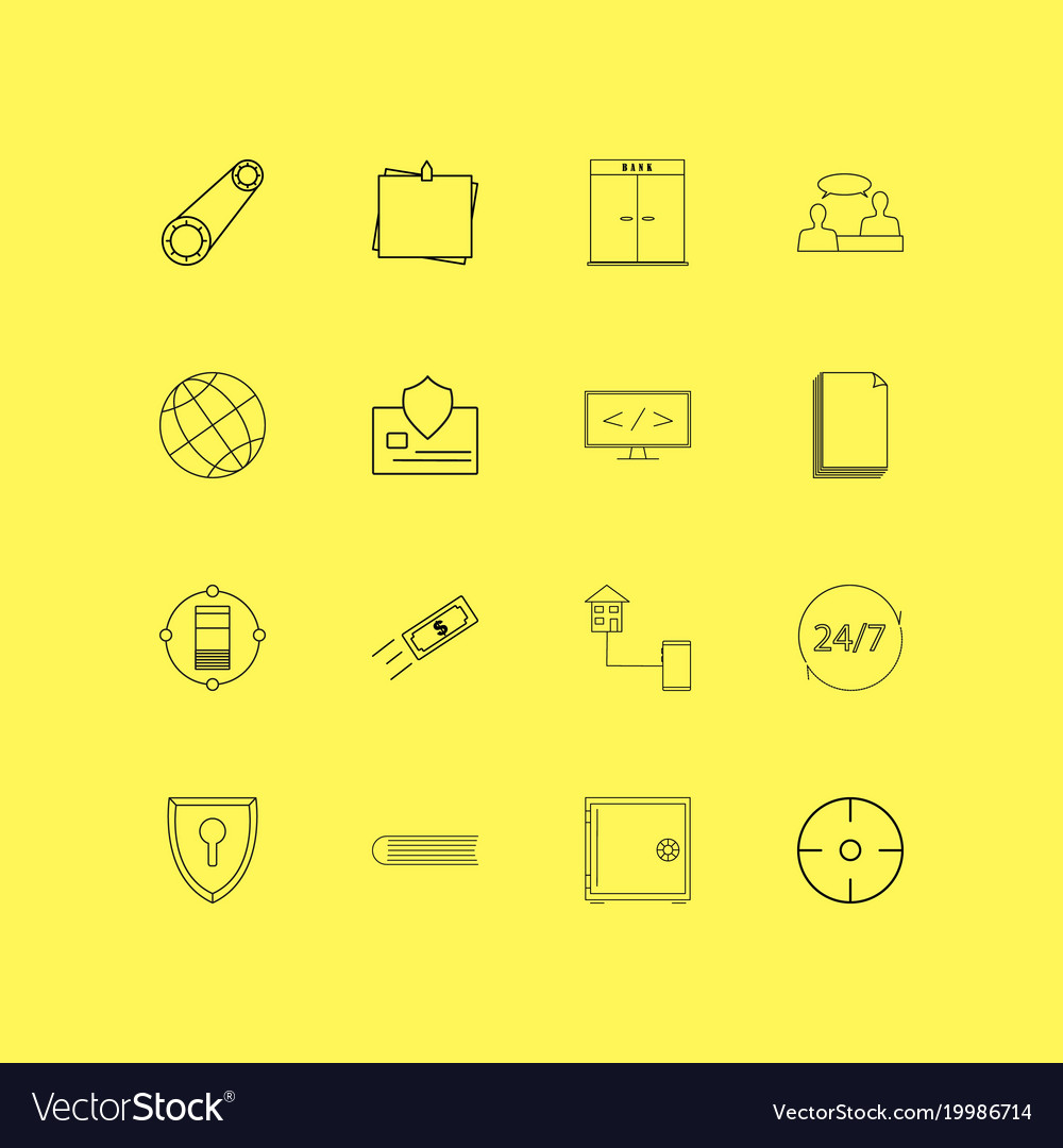 Business linear icon set simple outline icons
