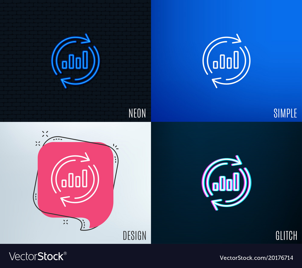 Chart line icon update report graph sign