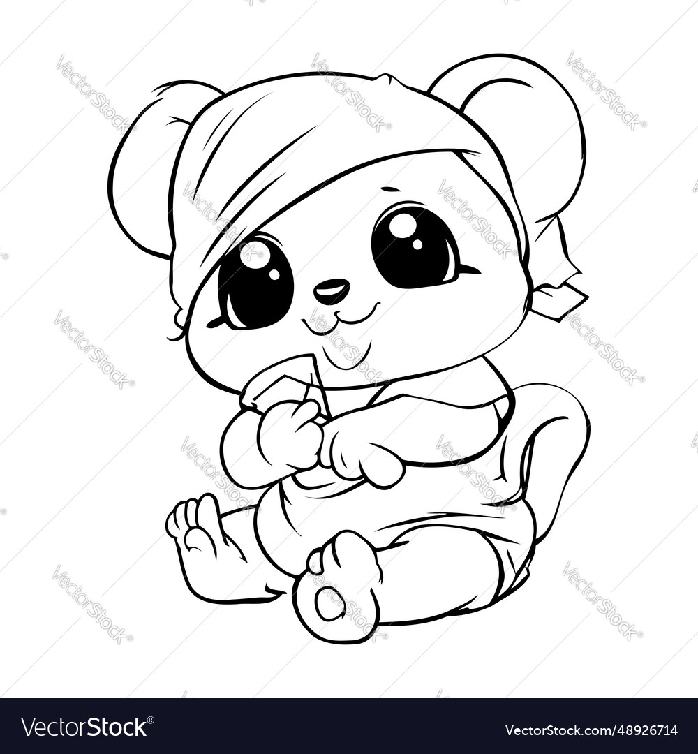 Cute cartoon baby bear coloring book for children