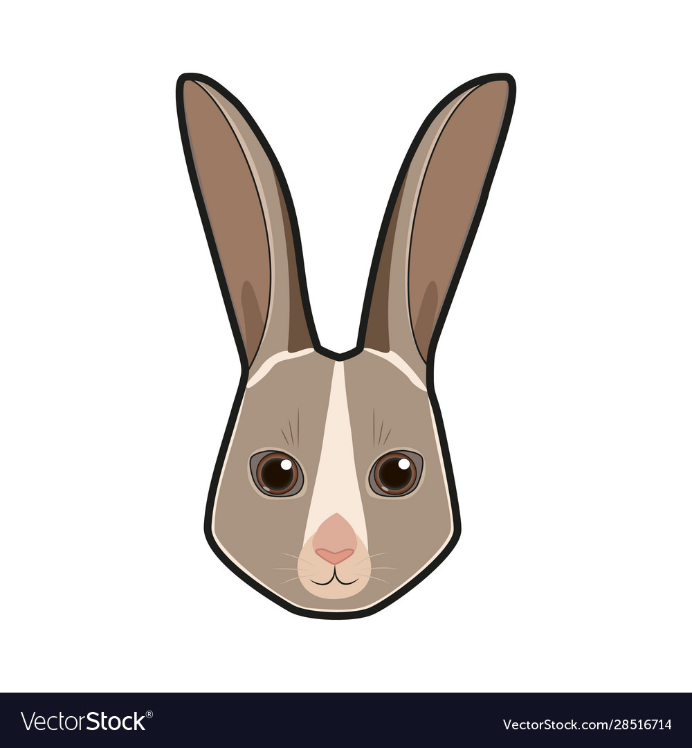 Cute wild rabbit character cartoon face Royalty Free Vector