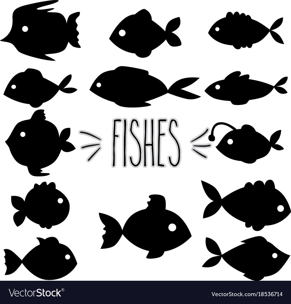 Download Fish silhouette Royalty Free Vector Image - VectorStock