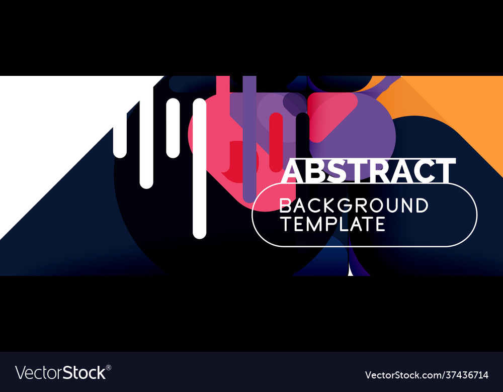 Flat geometric round shapes and dynamic lines Vector Image Flat geometric round shapes and dynamic lines