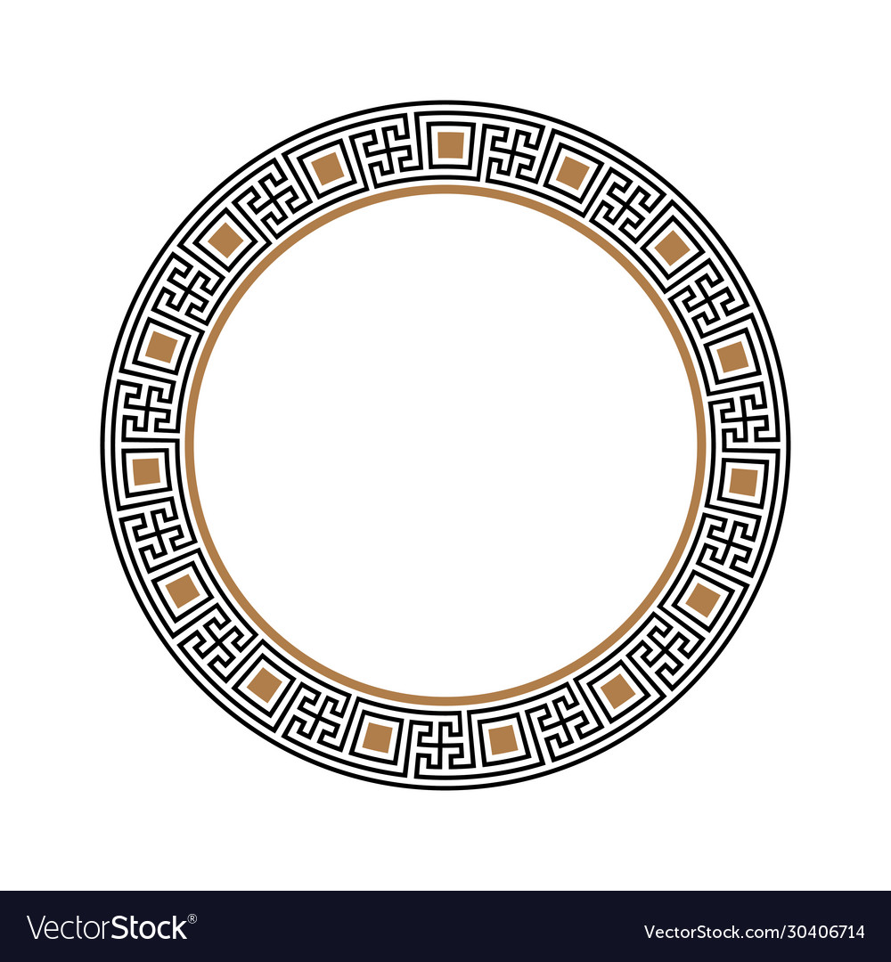 Greek key round frame border