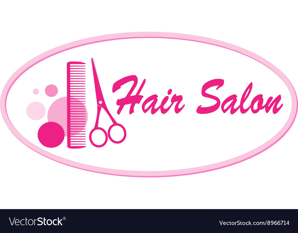 Hair salon signboard with scissors and comb Vector Image Hair salon signboard with scissors and comb Vector Image