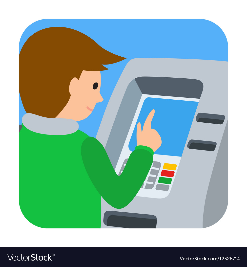 Man using atm machine