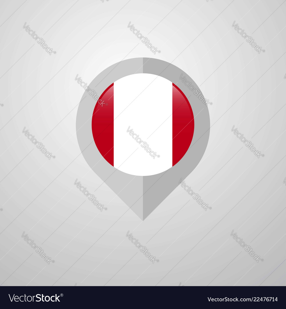 Map navigation pointer with peru flag design
