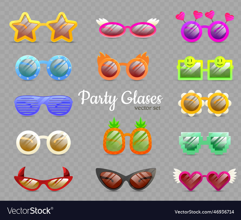 Party Glasses Set Royalty Free Vector Image Vectorstock 5489