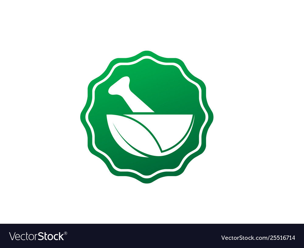 Pharmacy bio and naturel recipe logo design Vector Image