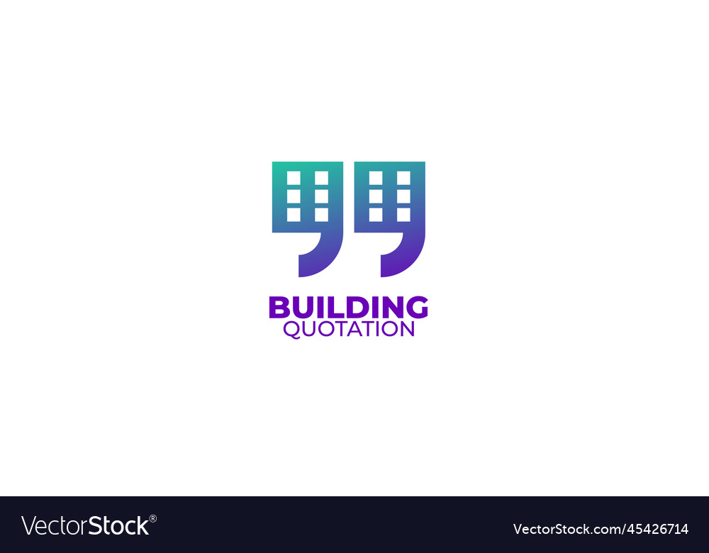 Quotation building logo design Royalty Free Vector Image