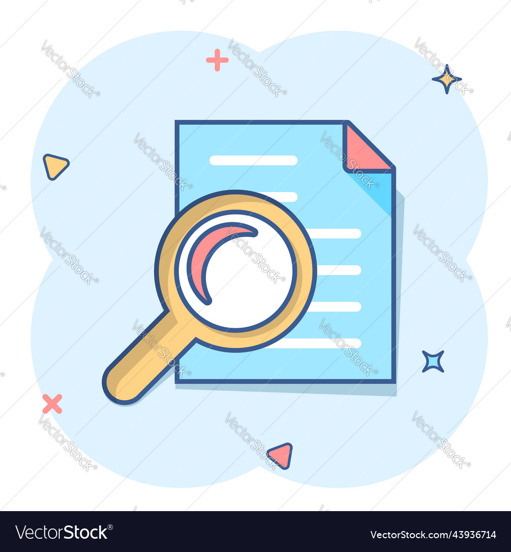 Scrutiny document plan icon in comic style review Vector Image