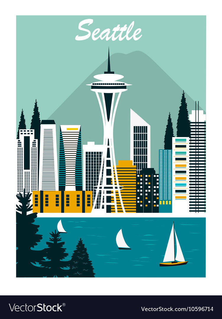 Seattle city Royalty Free Vector Image - VectorStock