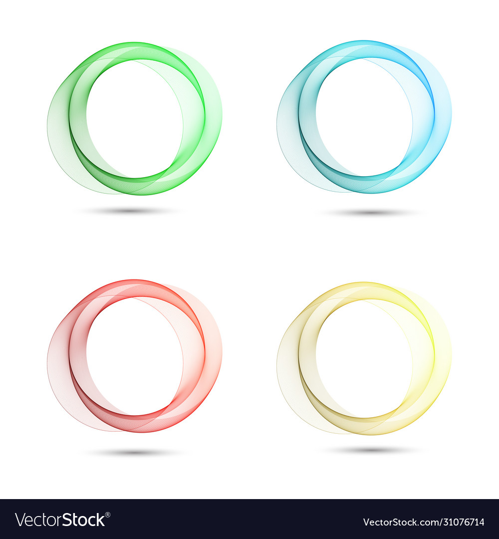 Set colored smooth waves in form vector image Set colored smooth waves in form