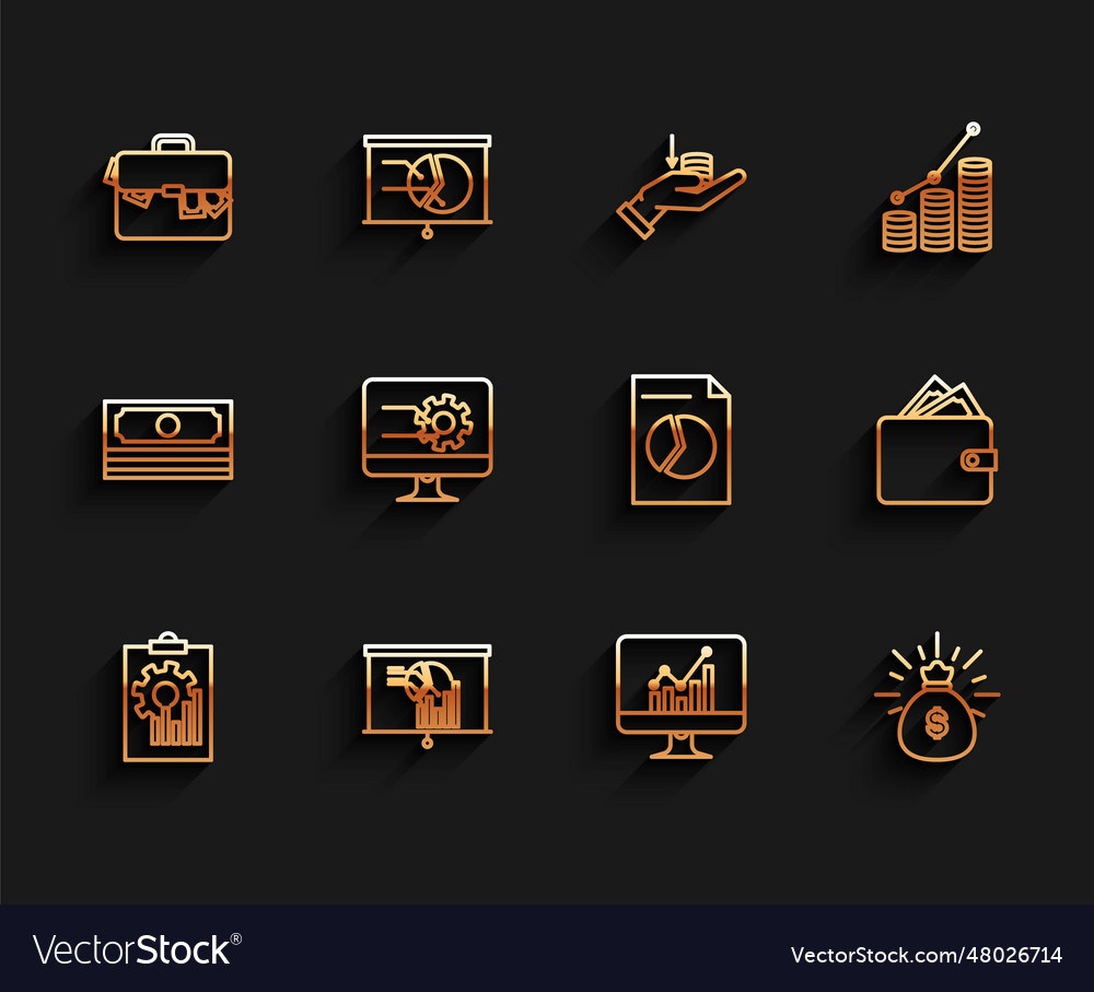 Set line clipboard with graph chart board Vector Image Set line clipboard with graph chart board