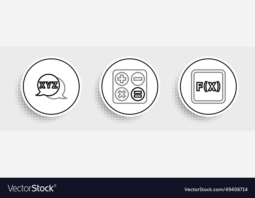 Set line function mathematical symbol xyz Vector Image Set line function mathematical symbol xyz