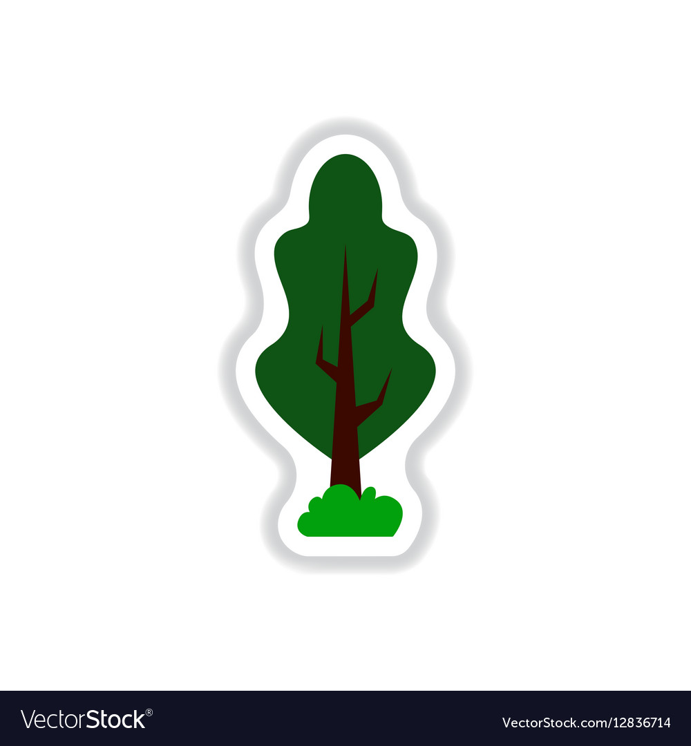 Set of labels with shadow tree icon